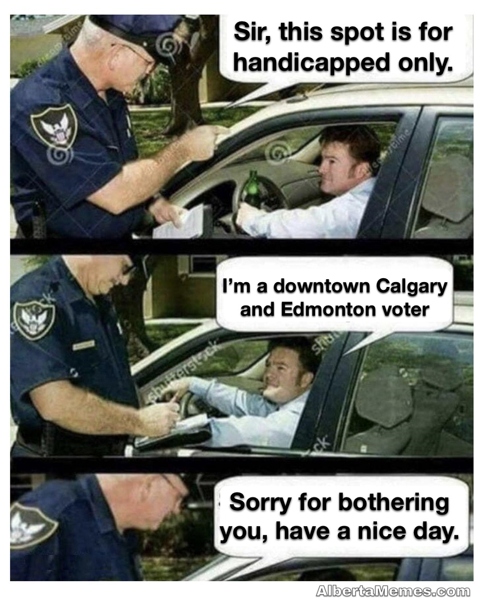 Edmonton and Calgary voters meme 